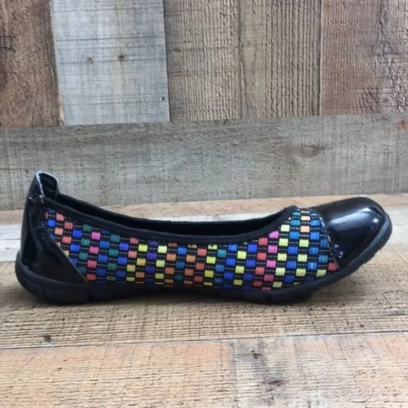 Corkys Black Multicolor Woven Coco Ballet Flats Womens 10 Comfort Slip On Shoes - Picture 5 of 12